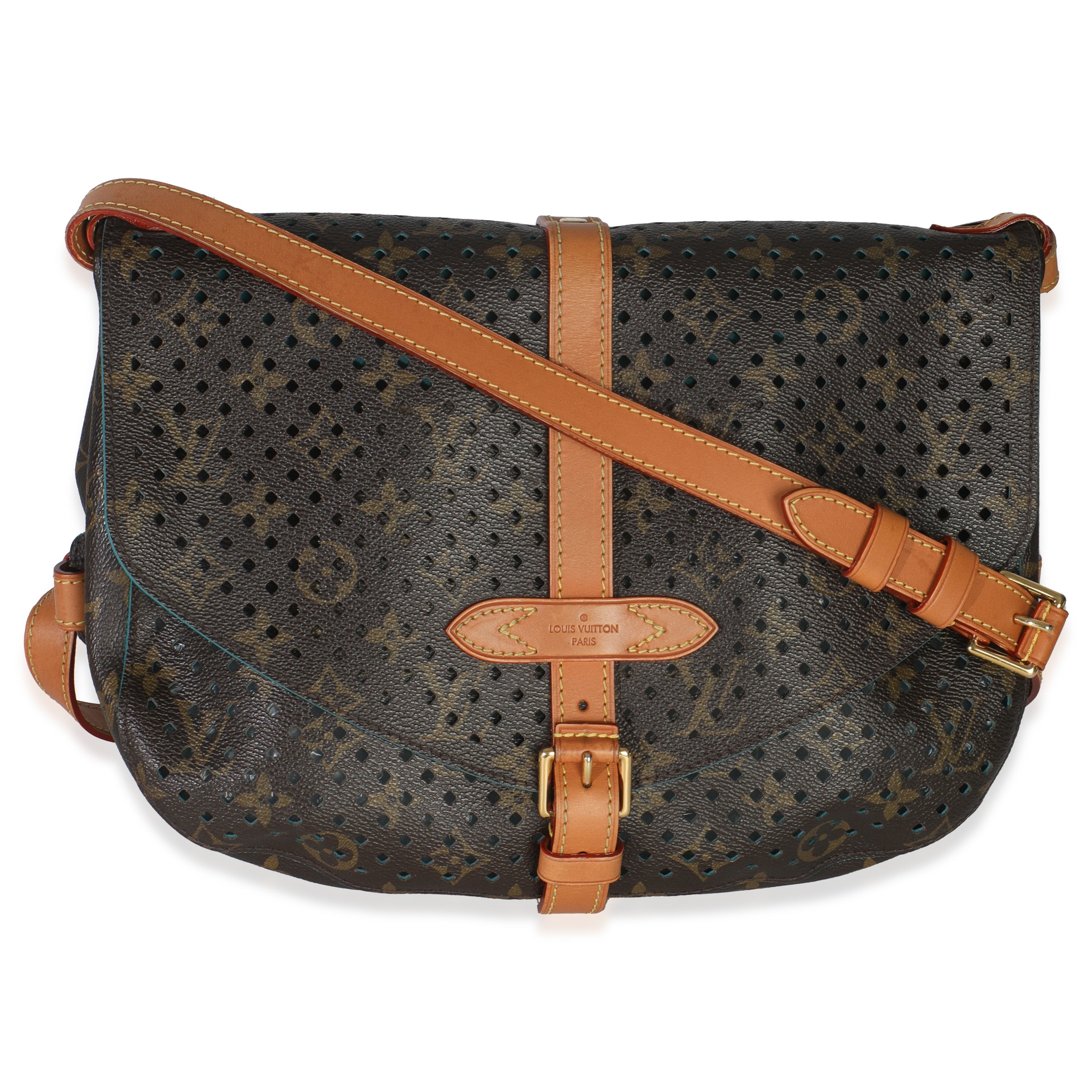 Louis Vuitton Teal Monogram Canvas Flore Perforated Saumur