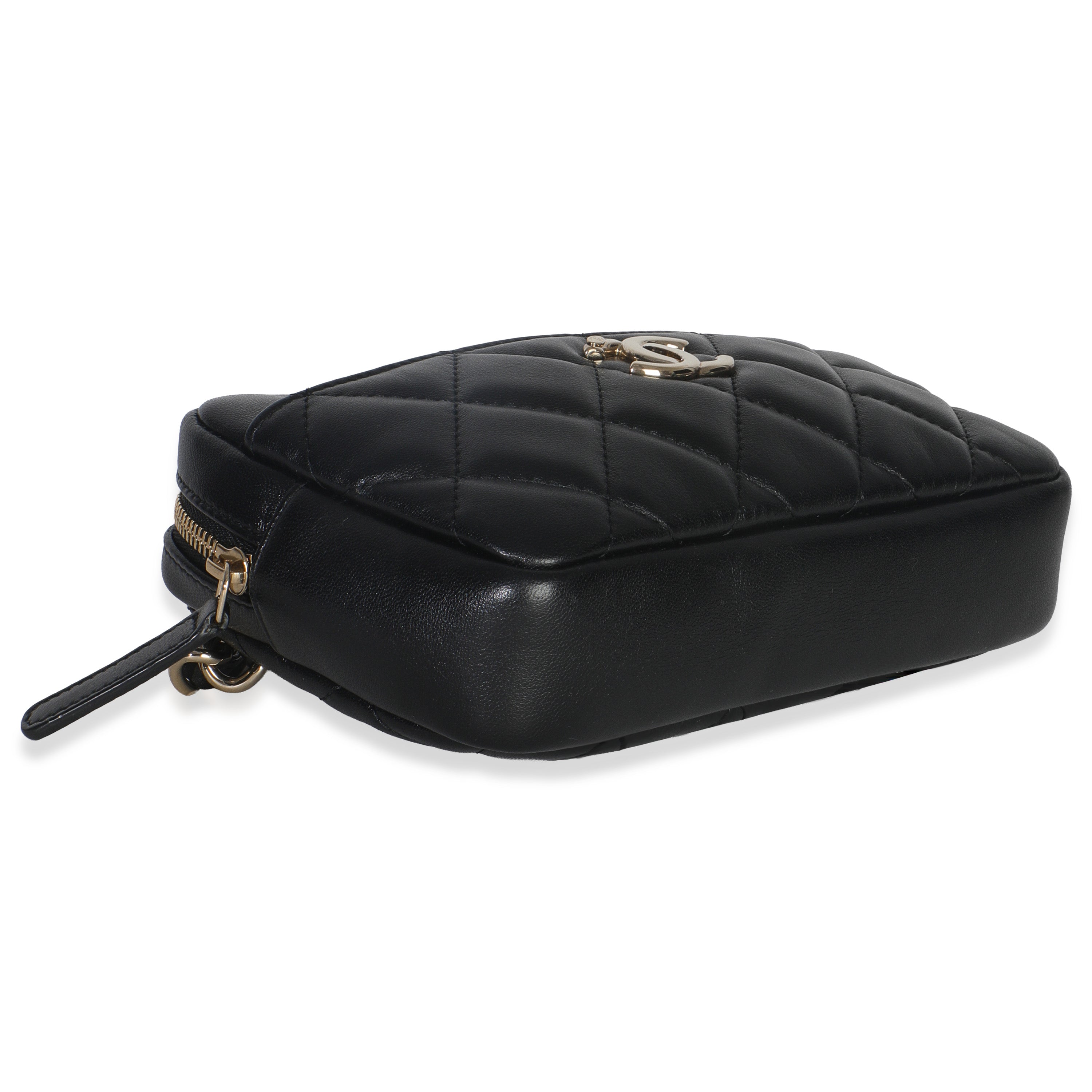 Chanel Black Quilted Lambskin Front Pocket Belt Bag