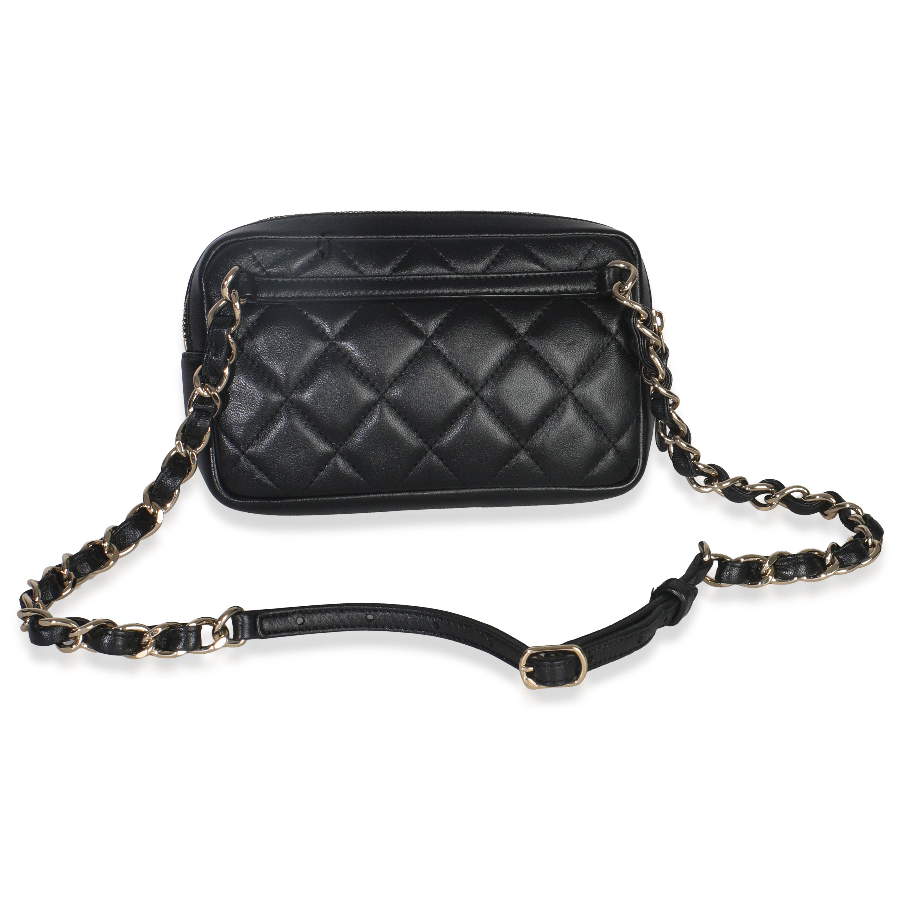 Chanel Black Quilted Lambskin Front Pocket Belt Bag
