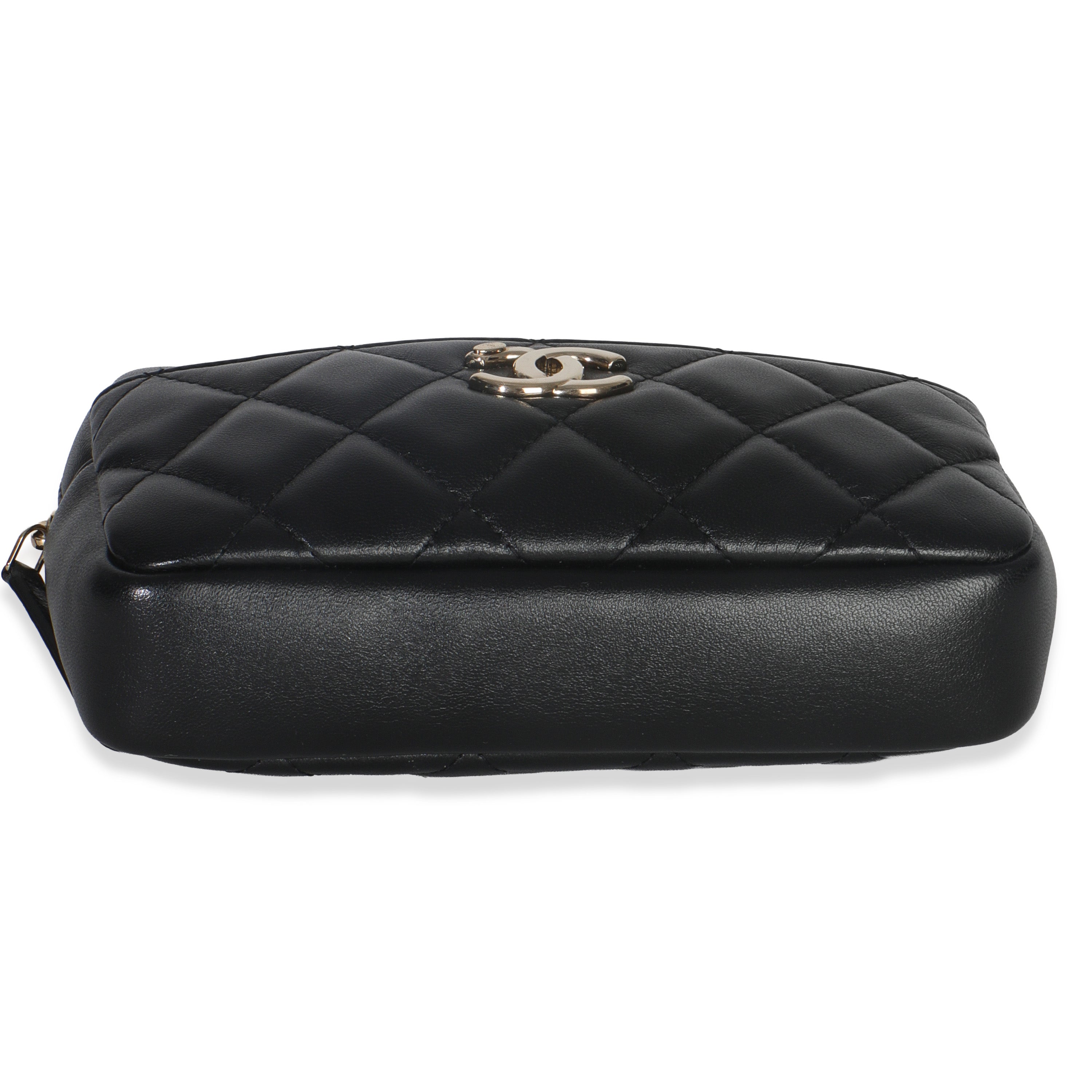 Chanel Black Quilted Lambskin Front Pocket Belt Bag
