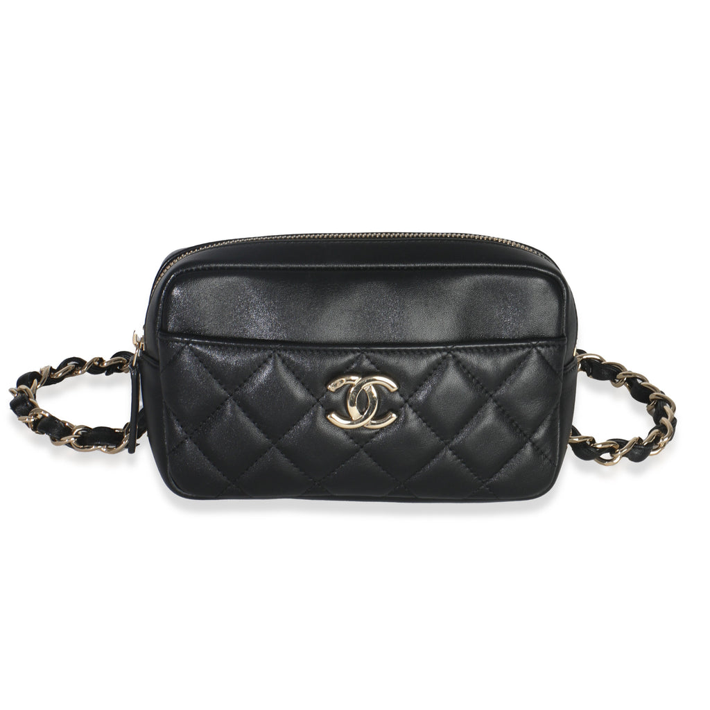 Chanel Black Quilted Lambskin Front Pocket Belt Bag