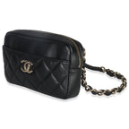 Chanel Black Quilted Lambskin Front Pocket Belt Bag