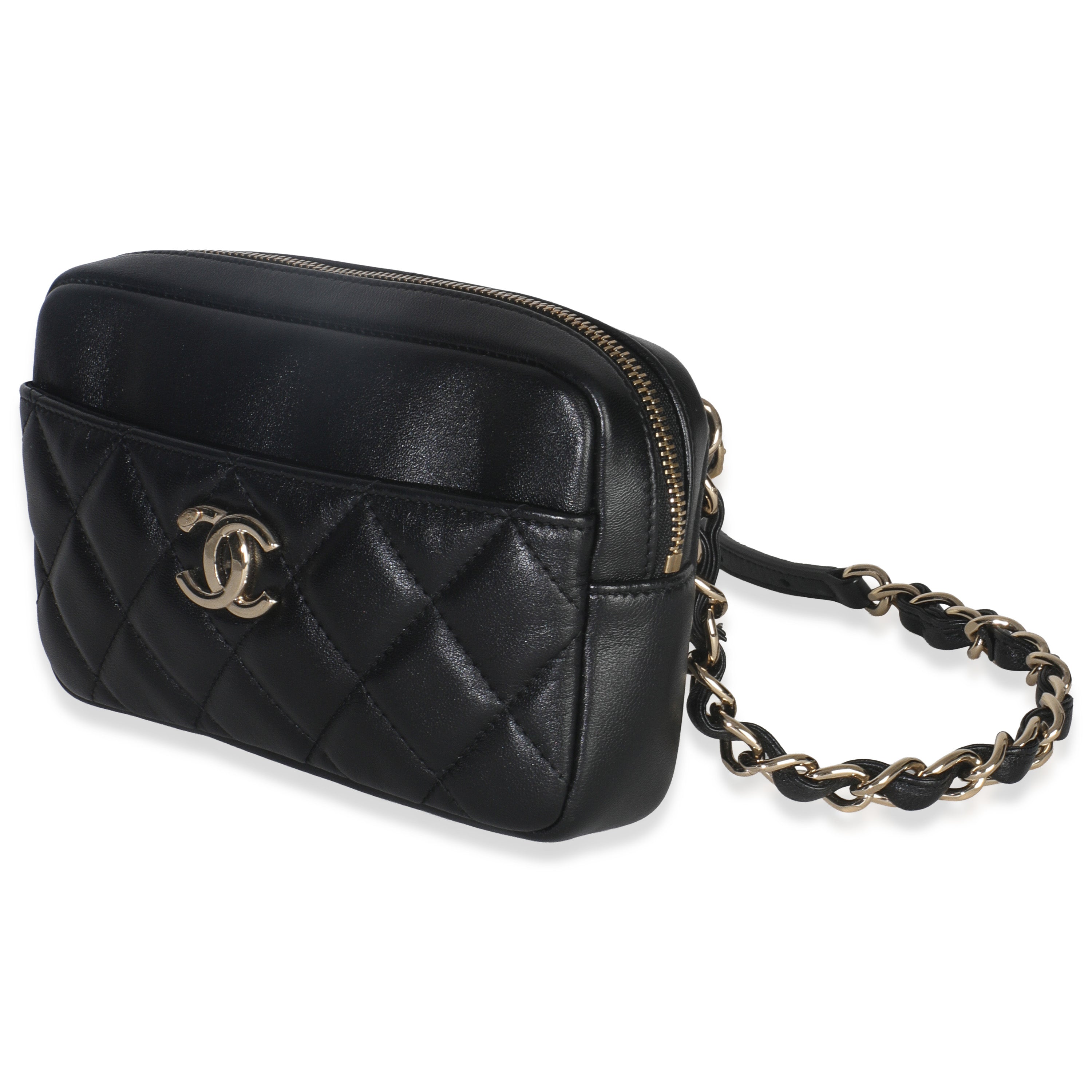 Chanel Black Quilted Lambskin Front Pocket Belt Bag