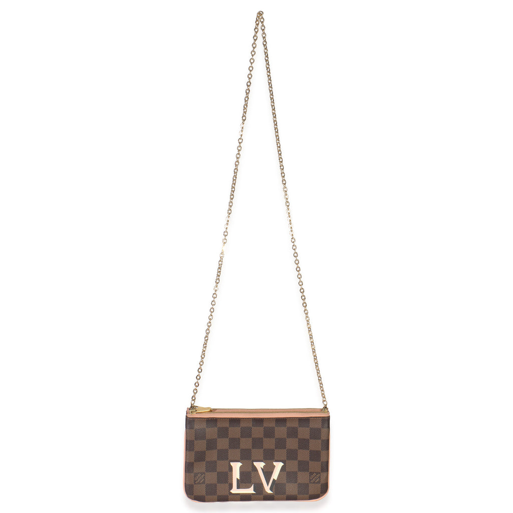 Louis Vuitton Damier Ebene Canvas Double Zip Pochette