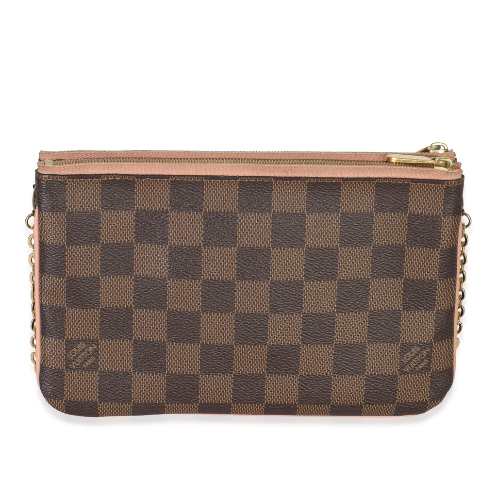 Louis Vuitton Damier Ebene Canvas Double Zip Pochette