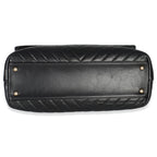 Chanel Black Chevron Aged Calfskin Large Coco Top Handle Bag