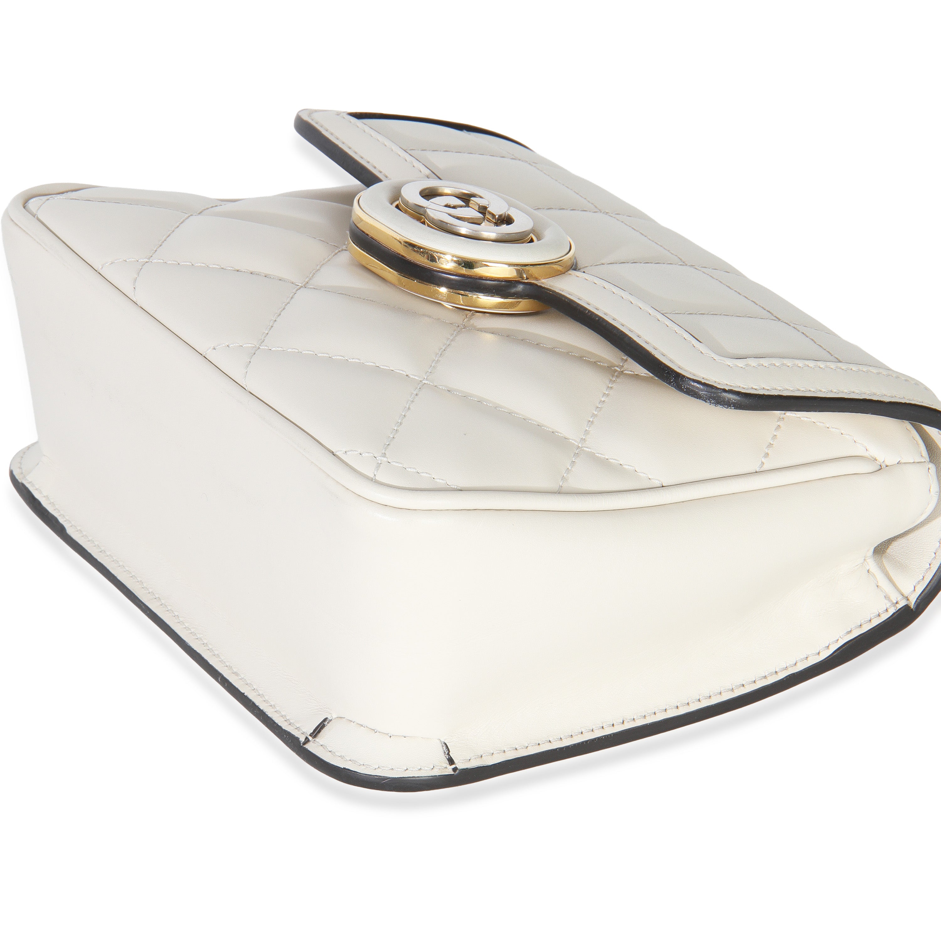 Gucci White Quilted Calfskin Mini Deco Chain Bag