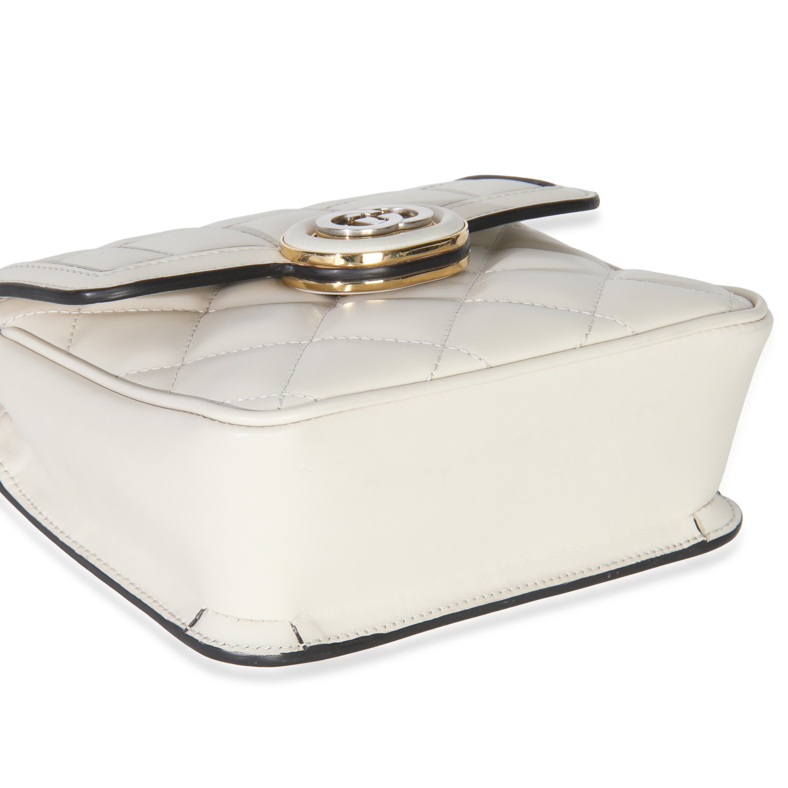 Gucci White Quilted Calfskin Mini Deco Chain Bag