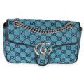 Gucci Blue GG Canvas Diagonal Small GG Marmont Bag