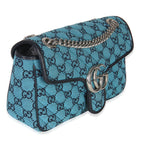 Gucci Blue GG Canvas Diagonal Small GG Marmont Bag