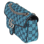 Gucci Blue GG Canvas Diagonal Small GG Marmont Bag