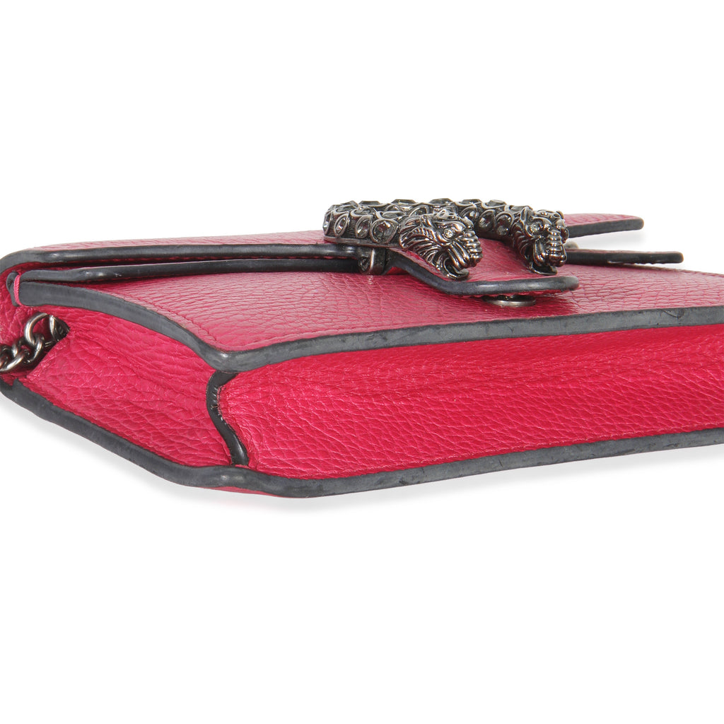 Gucci Pink Dollar Calfskin Crystal Super Mini Dionysus Flap