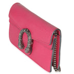 Gucci Pink Dollar Calfskin Crystal Super Mini Dionysus Flap