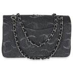 Chanel Black Denim Sequin CC Medium Classic Double Flap Bag