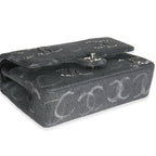 Chanel Black Denim Sequin CC Medium Classic Double Flap Bag