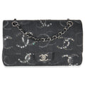 Chanel Black Denim Sequin CC Medium Classic Double Flap Bag