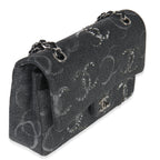 Chanel Black Denim Sequin CC Medium Classic Double Flap Bag
