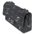 Chanel Black Denim Sequin CC Medium Classic Double Flap Bag