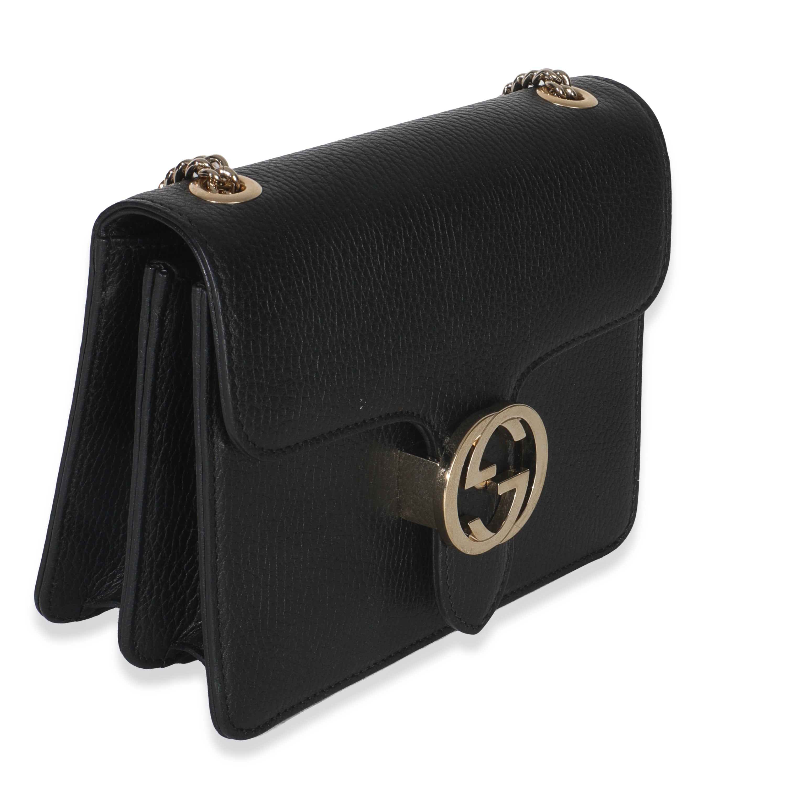 Gucci Black Dollar Calfskin Interlocking G Small Bag