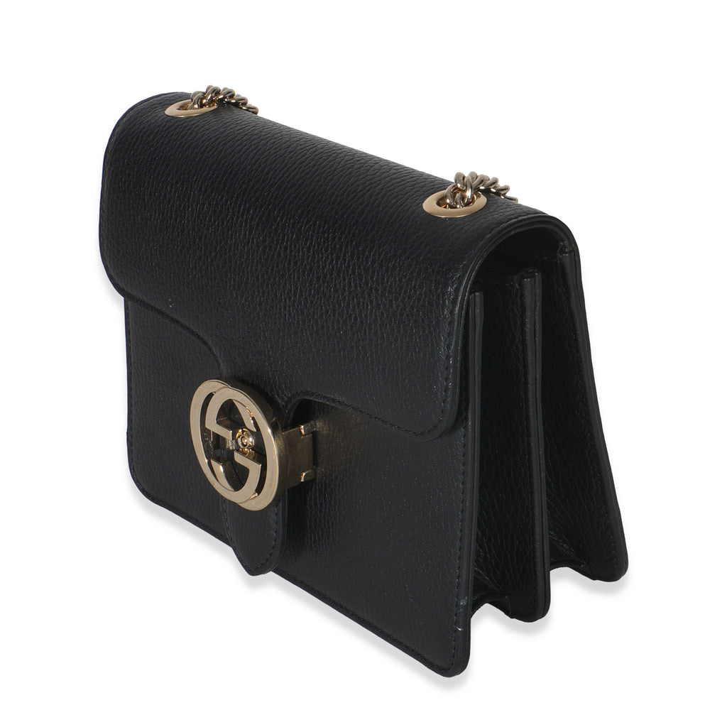 Gucci Black Dollar Calfskin Interlocking G Small Bag