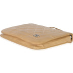 Chanel Vintage Beige Quilted Lambskin Square CC Flap Bag