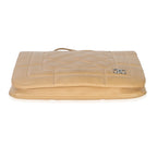 Chanel Vintage Beige Quilted Lambskin Square CC Flap Bag