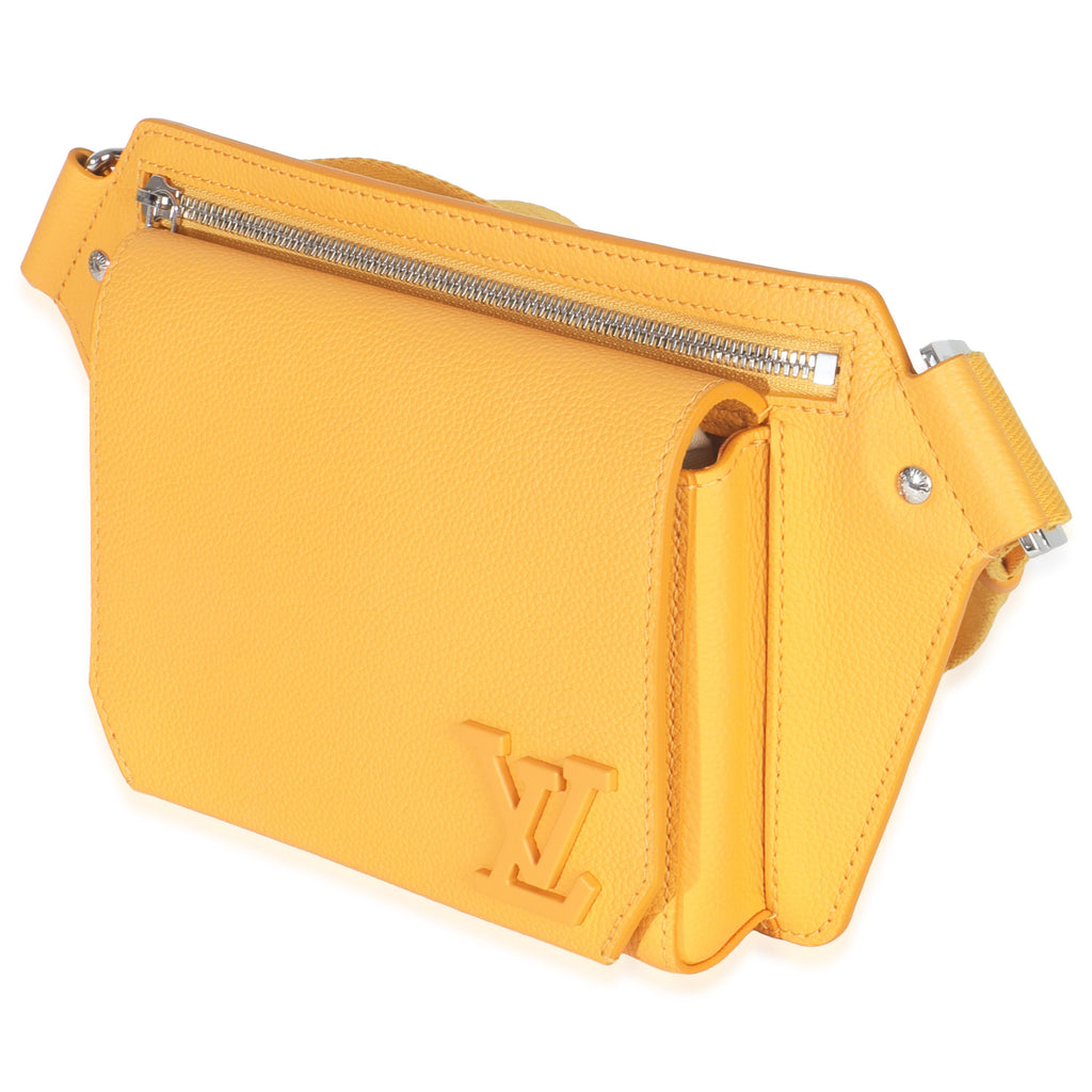 Louis Vuitton Safran Yellow Grained Calfskin Aerogram Takeoff Slingbag