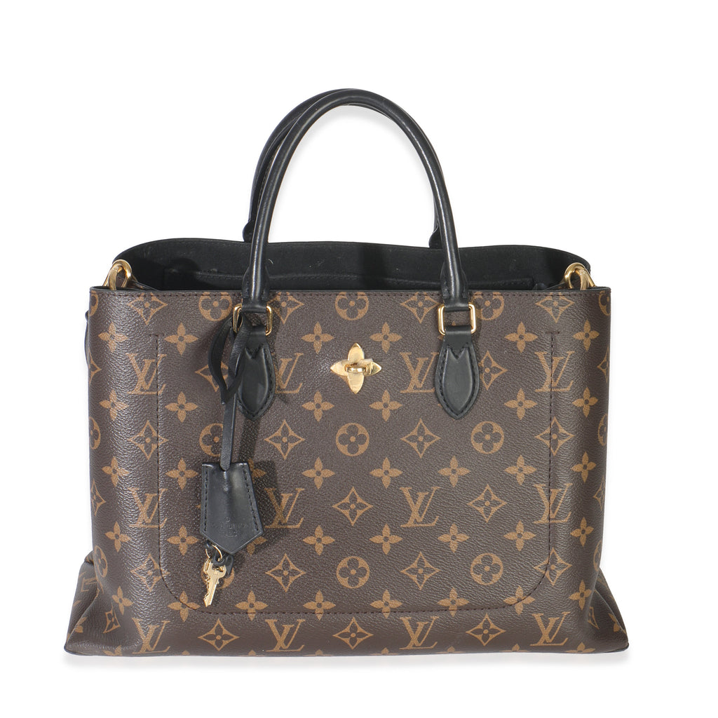 Louis Vuitton Black Monogram Canvas Flower Tote