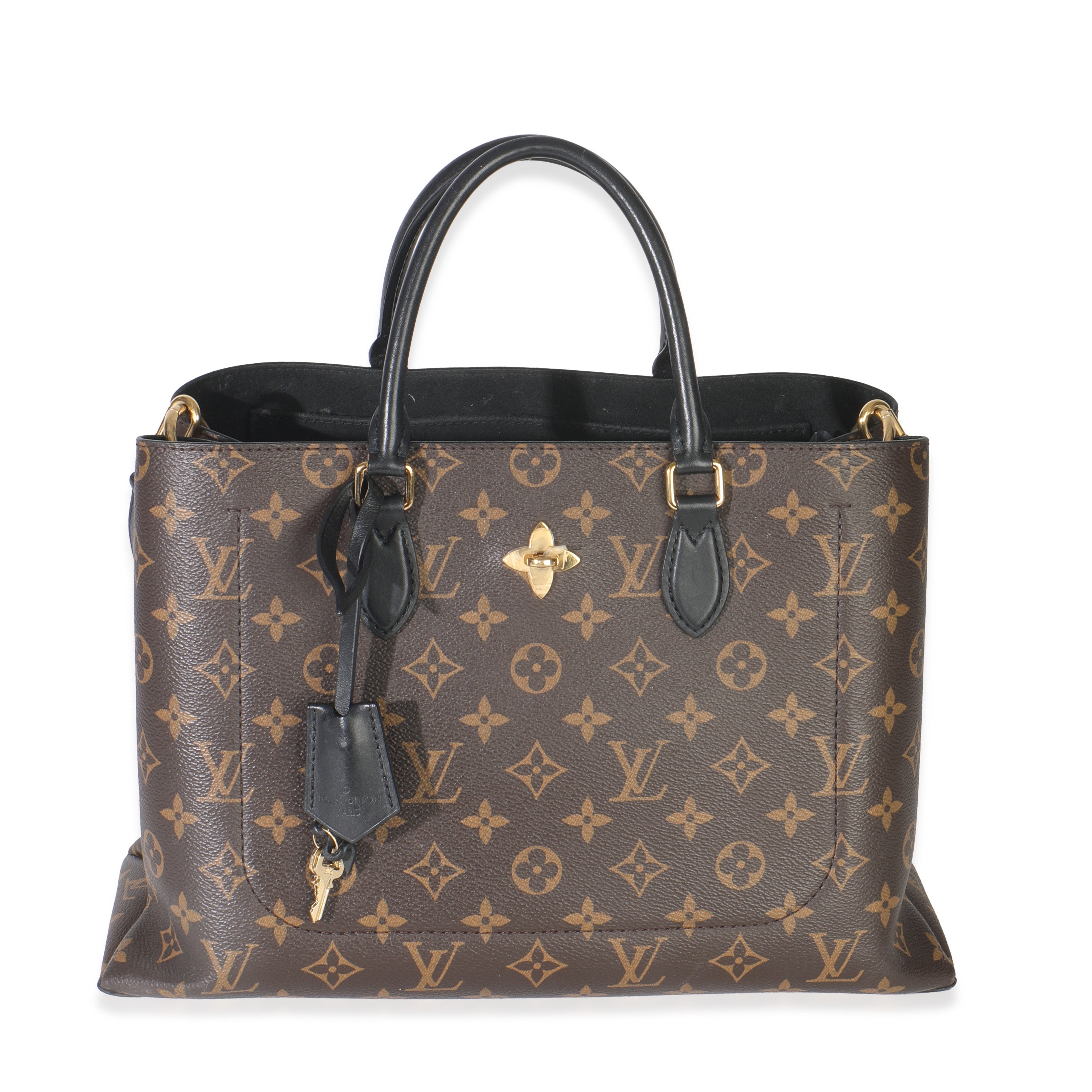 Louis Vuitton Black Monogram Canvas Flower Tote
