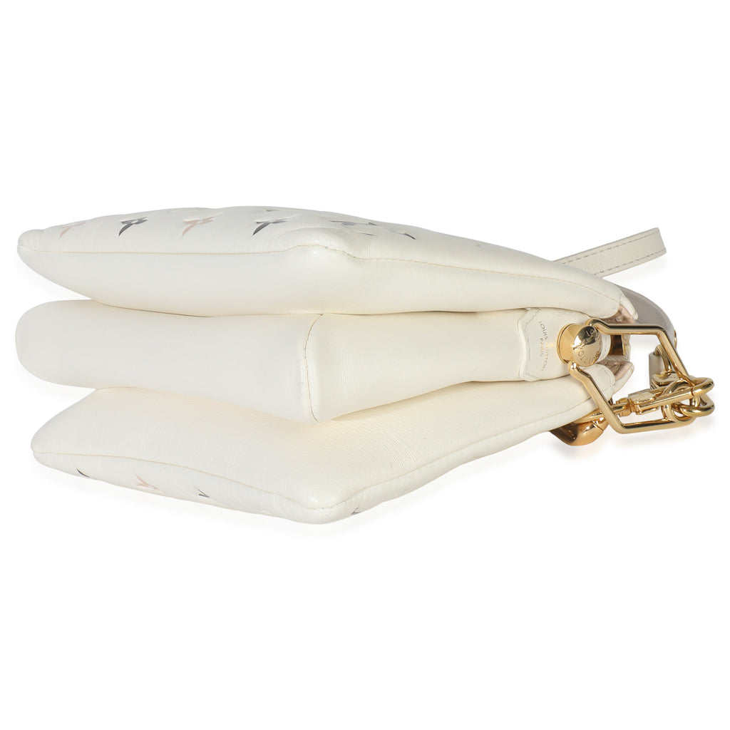 Louis Vuitton Beige Lambskin Embossed Monogram Tricolor By The Pool Coussin BB