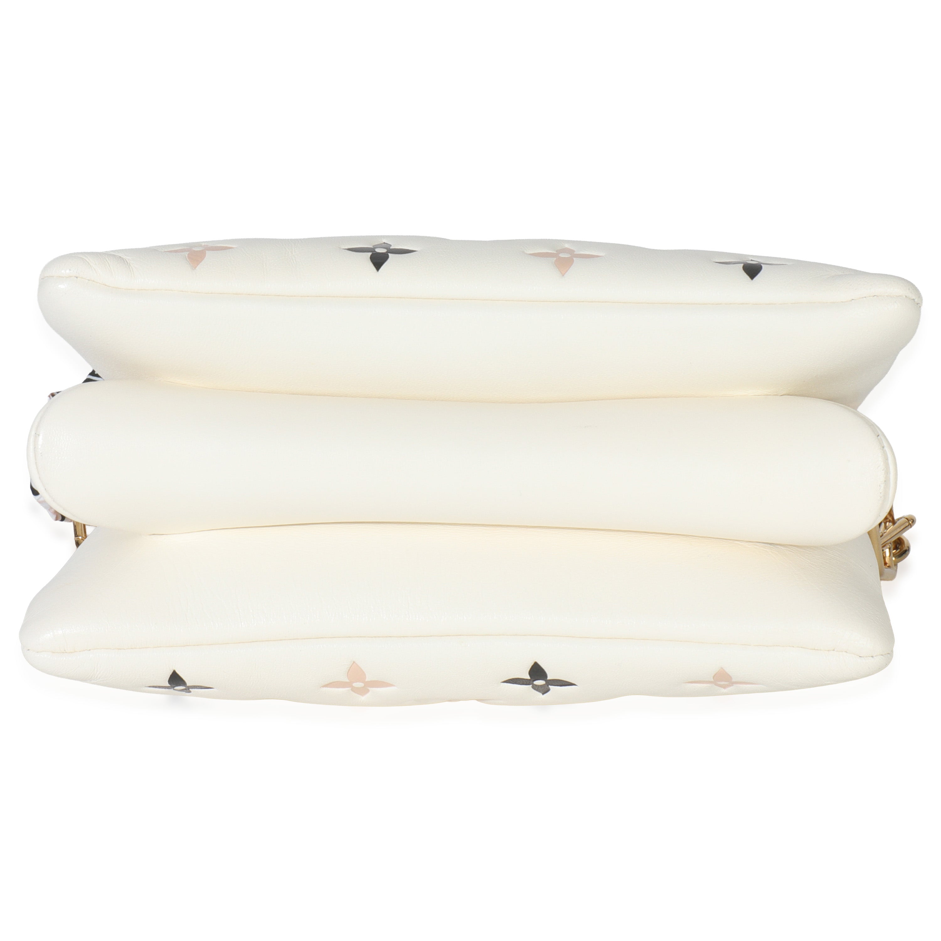 Louis Vuitton Beige Lambskin Embossed Monogram Tricolor By The Pool Coussin BB