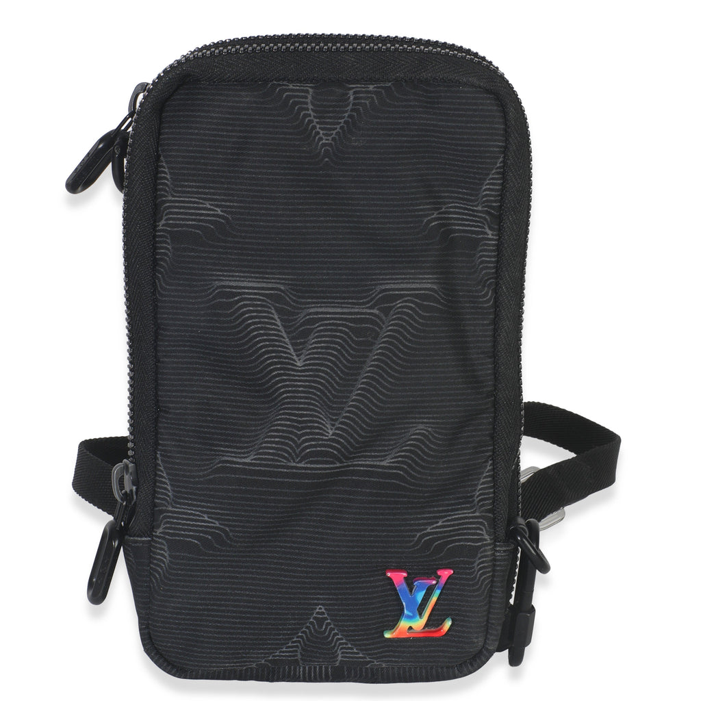 Louis Vuitton Black Nylon Monogram 2054 Double Phone Pouch