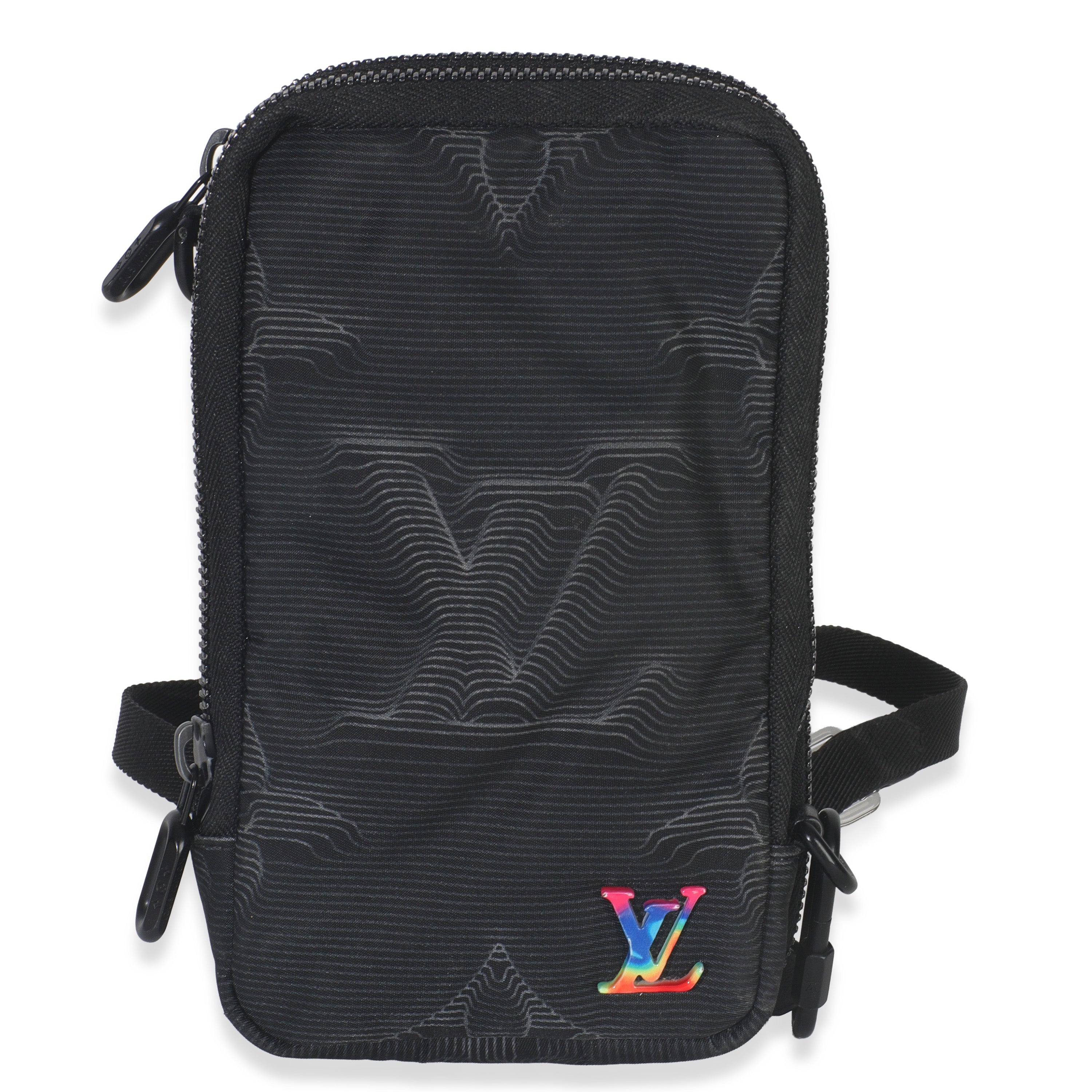 Louis Vuitton Black Nylon Monogram 2054 Double Phone Pouch