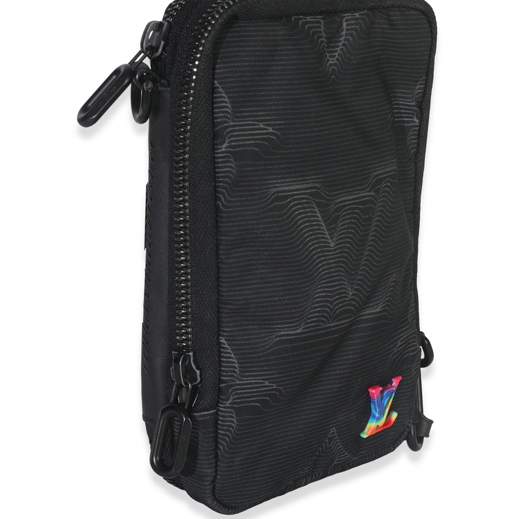 Louis Vuitton Black Nylon Monogram 2054 Double Phone Pouch