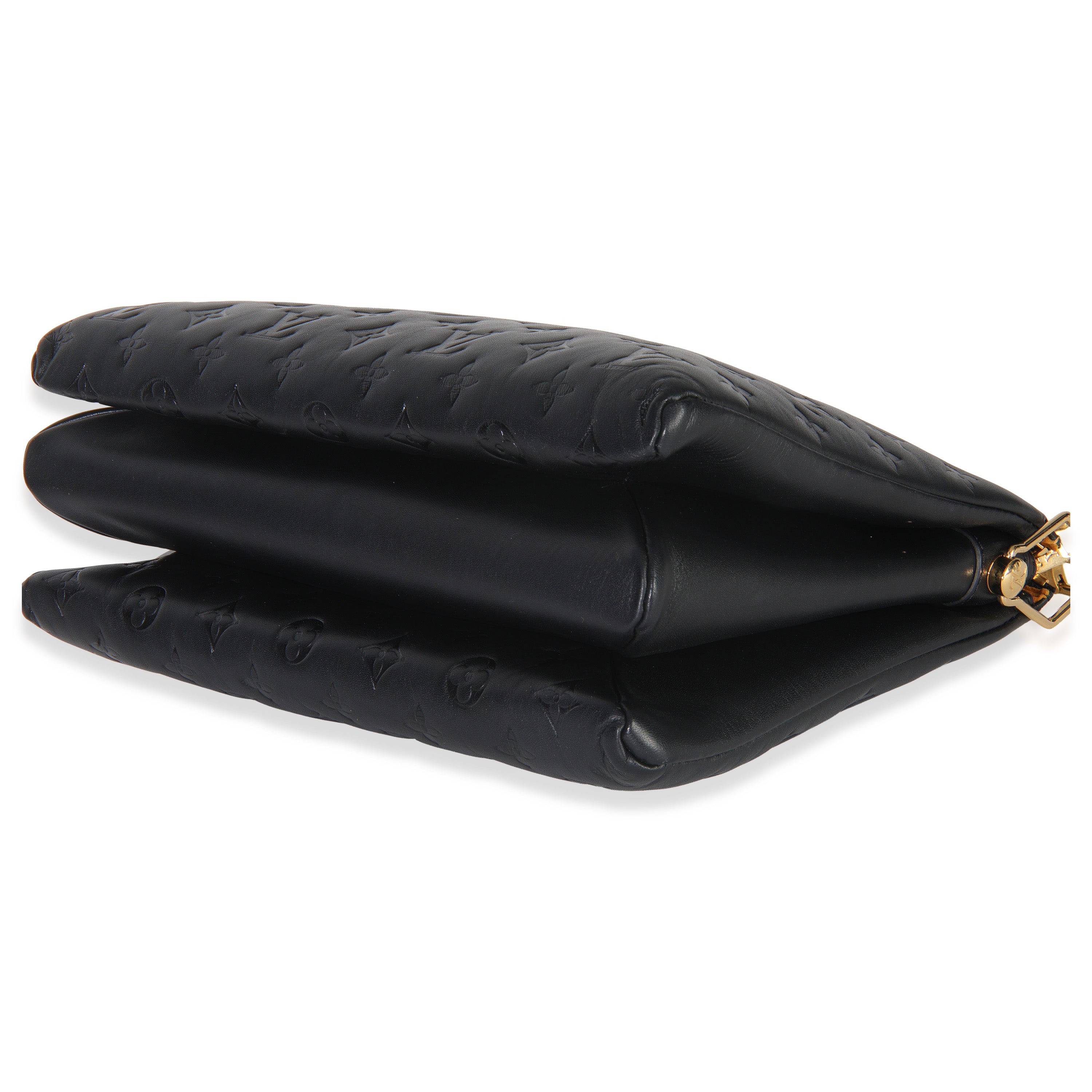 Louis Vuitton Black Monogram Embossed Lambskin Coussin MM