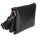 Louis Vuitton Black Monogram Embossed Lambskin Coussin MM