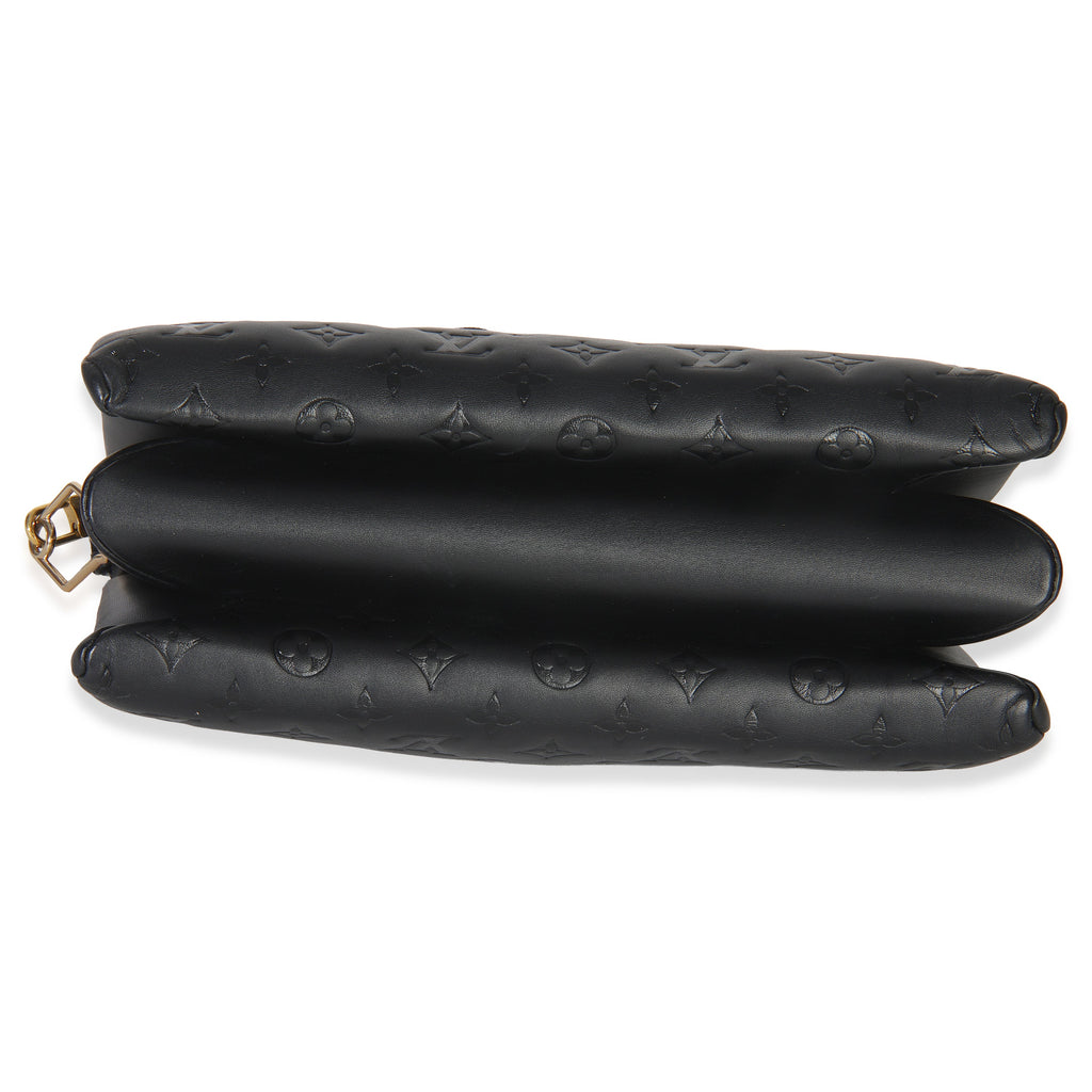 Louis Vuitton Black Monogram Embossed Lambskin Coussin MM