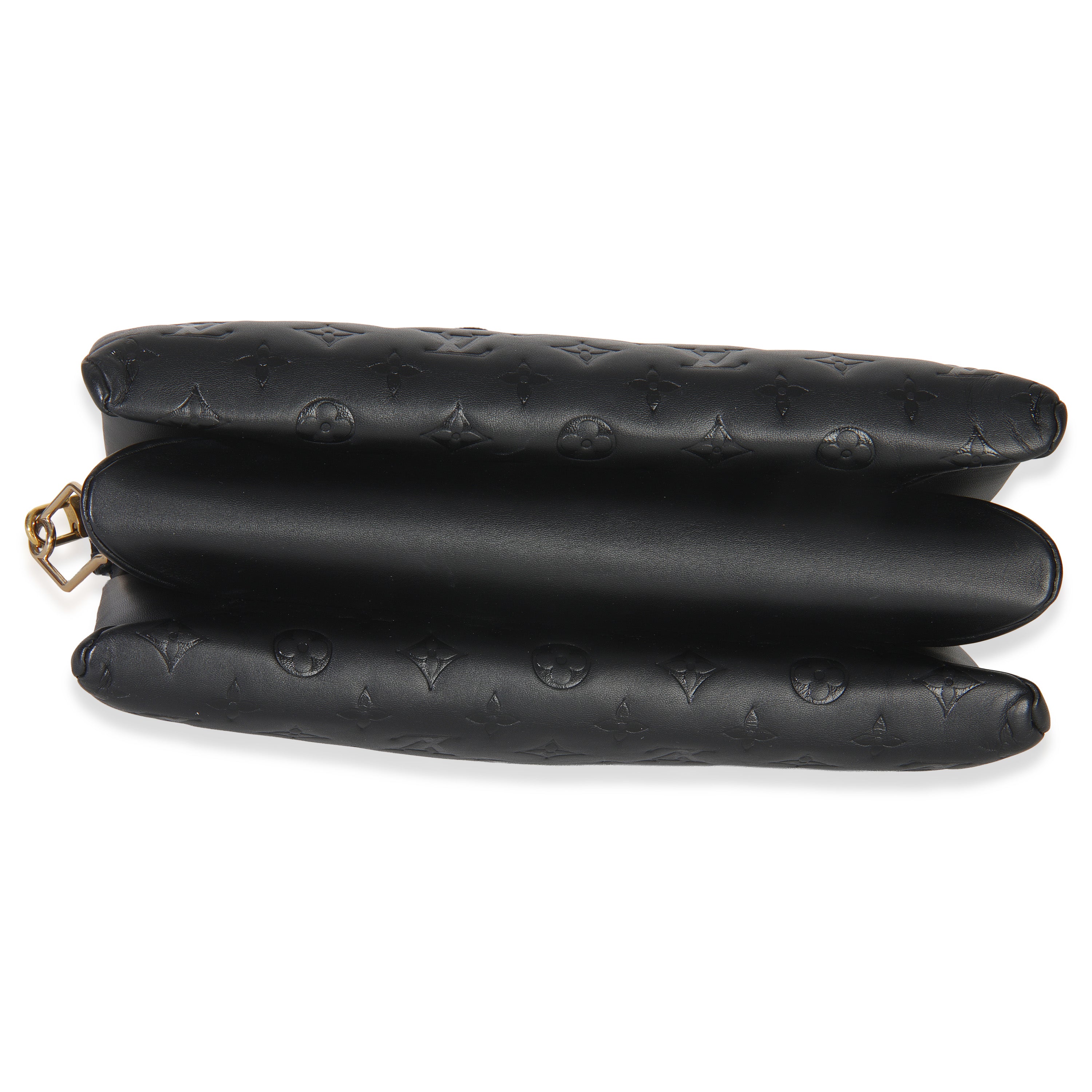 Louis Vuitton Black Monogram Embossed Lambskin Coussin MM