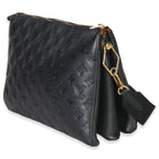 Louis Vuitton Black Monogram Embossed Lambskin Coussin MM