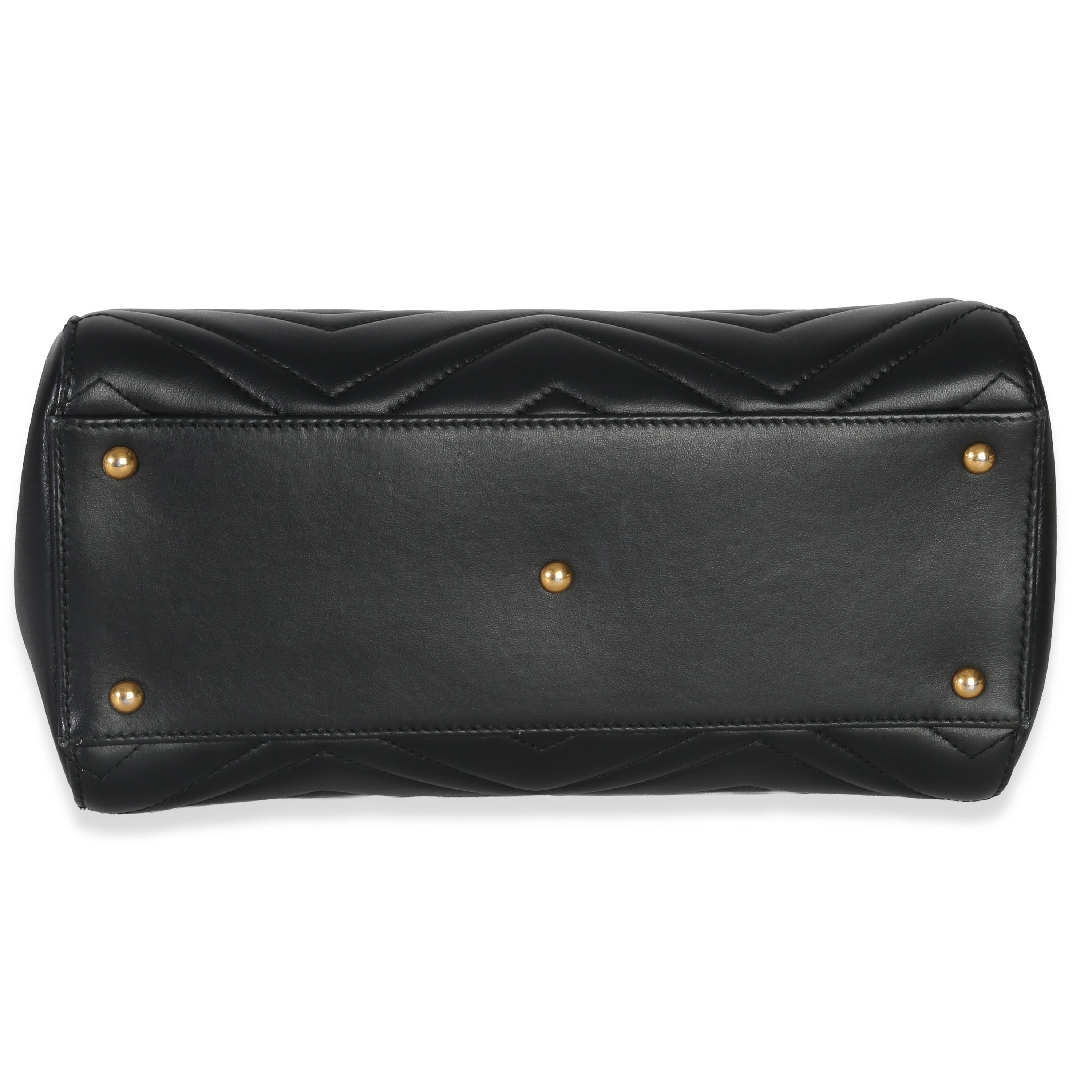 Gucci Black Matelasse Calfskin Small Marmont Top Handle Tote
