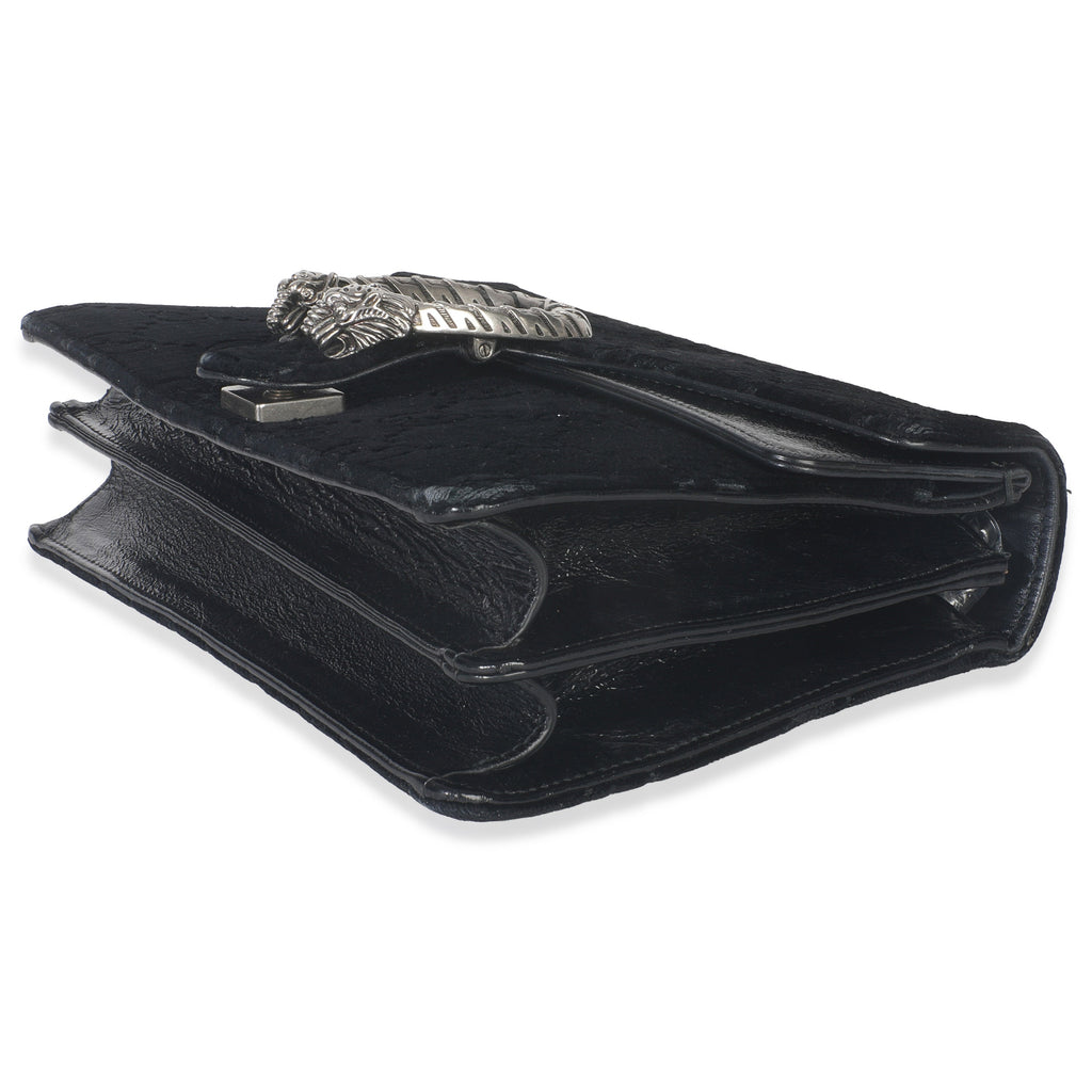 Gucci Black GG Embossed Velvet Small Dionysus Chain Bag
