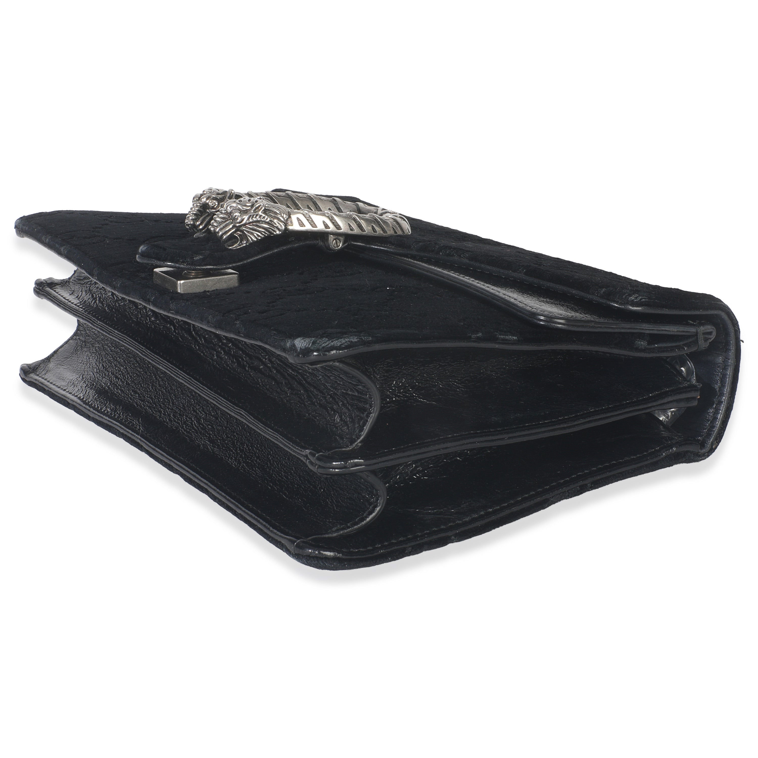 Gucci Black GG Embossed Velvet Small Dionysus Chain Bag