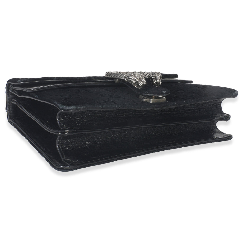Gucci Black GG Embossed Velvet Small Dionysus Chain Bag