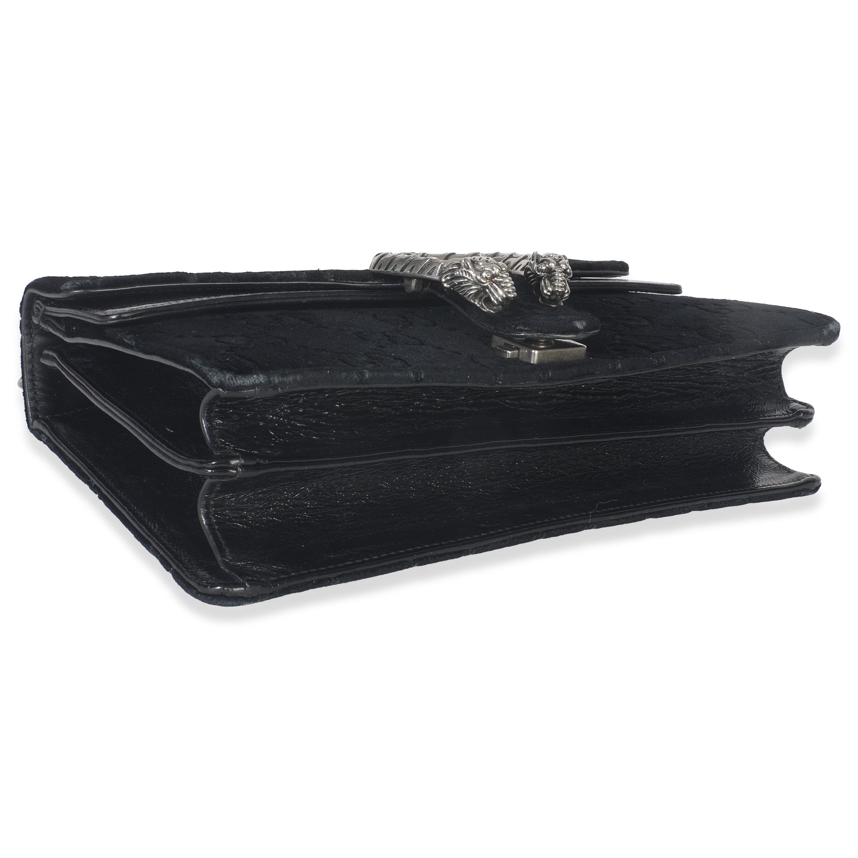 Gucci Black GG Embossed Velvet Small Dionysus Chain Bag