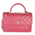 Chanel Pink Quilted Lambskin Medium Trendy CC Flap Dual Handle Bag