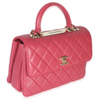 Chanel Pink Quilted Lambskin Medium Trendy CC Flap Dual Handle Bag