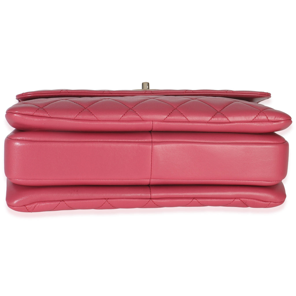 Chanel Pink Quilted Lambskin Medium Trendy CC Flap Dual Handle Bag