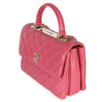 Chanel Pink Quilted Lambskin Medium Trendy CC Flap Dual Handle Bag