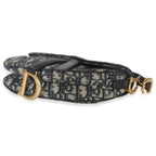 Christian Dior Navy Oblique Canvas Mini Saddle Bag