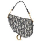 Christian Dior Navy Oblique Canvas Mini Saddle Bag